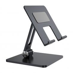 AISENS Soporte de Sobremesa Tamaño XXL Ajustable (2 Pivotes) para Movil / Tablet, Gris