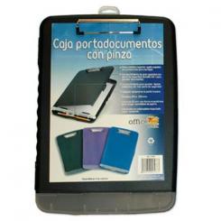 Soporte Portadocumentos Office Box Con Pinza Metalica 2 apartados PP Negro