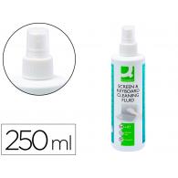 Spray Q-CONNECT limpiador de pantallas y teclados bote de 250 ml