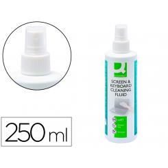 Spray Q-CONNECT limpiador de pantallas y teclados bote de 250 ml