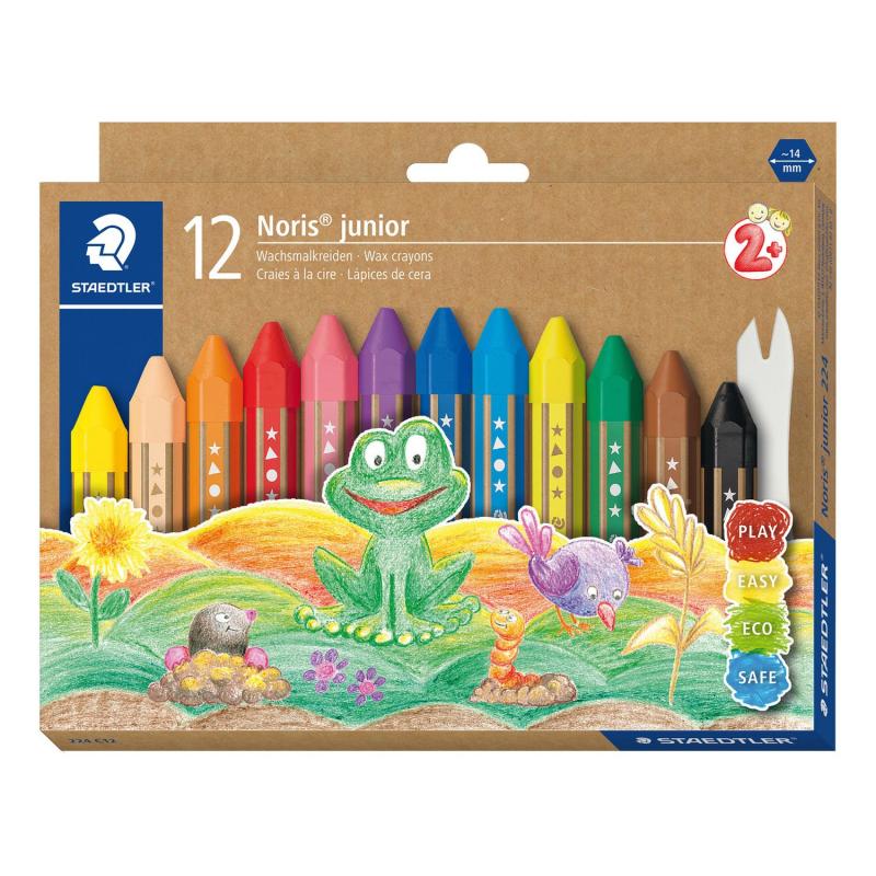 STAEDTLER CERAS NORIS JUNIOR EXTRA GRUESO COLORES SURTIDOS - ESTUCHE 12 UN