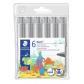 STAEDTLER Estuche con 6 marcadores escolares JUMBO 3,0mm color gris