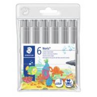STAEDTLER Estuche con 6 marcadores escolares JUMBO 3,0mm color gris