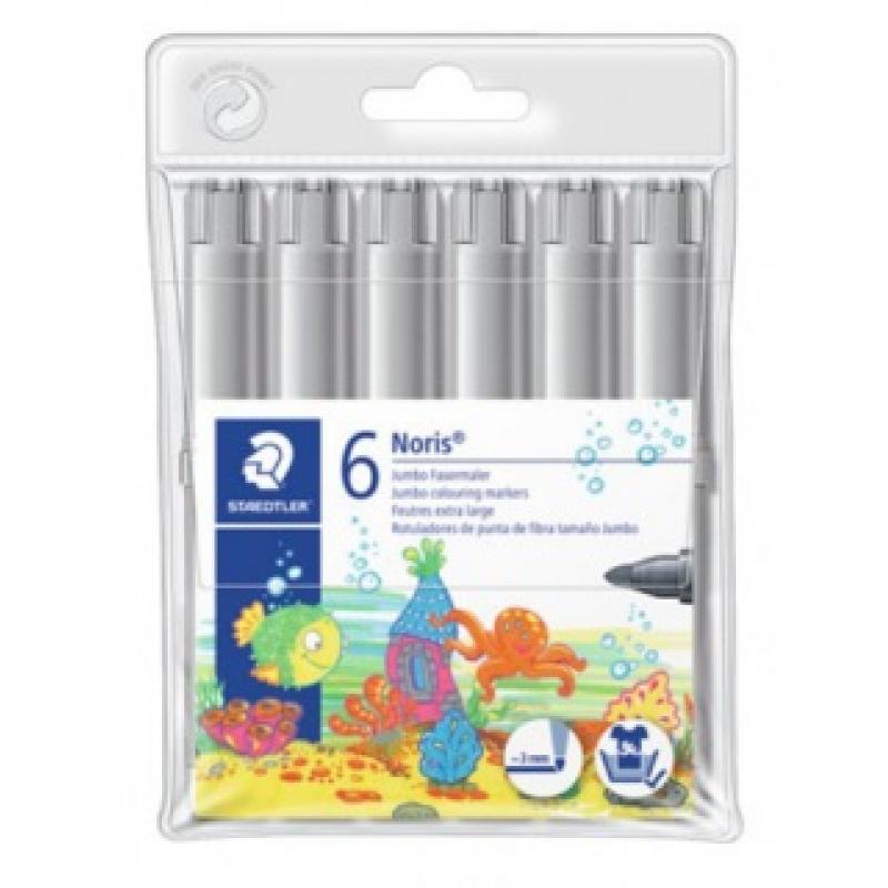 STAEDTLER Estuche con 6 marcadores escolares JUMBO 3,0mm color gris
