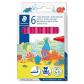 STAEDTLER Estuche con 6 marcadores escolares JUMBO 3,0mm color magenta