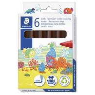 STAEDTLER Estuche con 6 marcadores escolares JUMBO 3,0mm color marrón