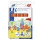 STAEDTLER Estuche con 6 marcadores escolares JUMBO 3,0mm color naranja
