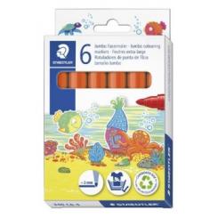 STAEDTLER Estuche con 6 marcadores escolares JUMBO 3,0mm color naranja