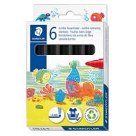 STAEDTLER Estuche con 6 marcadores escolares JUMBO 3,0mm color negro