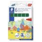 STAEDTLER Estuche con 6 marcadores escolares JUMBO 3,0mm color verde