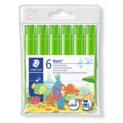 STAEDTLER Estuche con 6 marcadores escolares JUMBO 3,0mm color verde claro