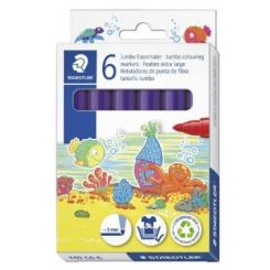 STAEDTLER Estuche con 6 marcadores escolares JUMBO 3,0mm color violeta