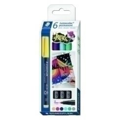 STAEDTLER Rotulador Lumocolor 317 M caja 6 uds colores surtidos