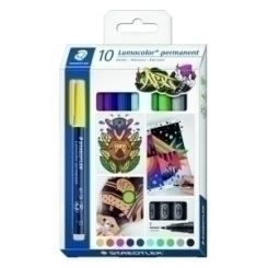 STAEDTLER Rotulador Lumocolor 318 F caja 10 uds colores surtidos