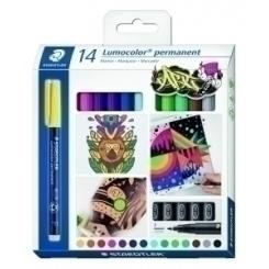 STAEDTLER Rotulador Lumocolor 318 F caja 14 uds colores surtidos