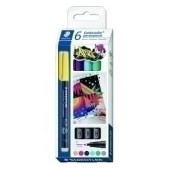 STAEDTLER Rotulador Lumocolor 318 F caja 6 uds colores surtidos