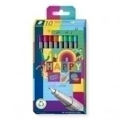STAEDTLER Rotulador Triplus 334 HaPPy Estuche 10 uds colores surtidos