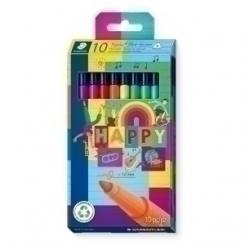 STAEDTLER Rotulador Triplus HaPPy 323 Estuche 10 uds colores surtidos