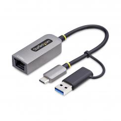 StarTech.com Adaptador de Red Ethernet USB Tipo C a RJ45 - Adaptador de Red USB-C con Conversor USB-A - NBASE-T - USB 3.1 - Compatible con Thunderbolt - para Windows y Mac