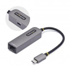 StarTech.com Adaptador de Red USB Tipo C a Ethernet - Adaptador de Red Externo USB-C a RJ45 2,5/1Gb - NBASE-T - USB 3.1 - Entrega de Alimentación PD 100W de Paso - Compatible con Thunderbolt - Win/Mac