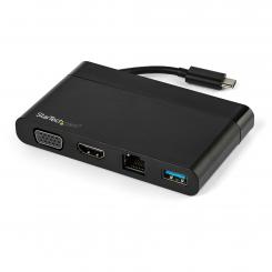 StarTech.com Adaptador Multipuertos USB-C 4K con HDMI, VGA, Ethernet Gigabit y USB 3.0 - Mini Docking Station USB Tipo C de Viajes a HDMI de 4K o VGA 1080p - Replicador de Puertos USBC