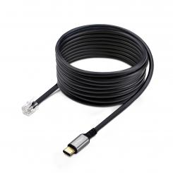 StarTech.com Adaptador USB-C a RJ9 para Auriculares con Micrófono - Adaptador USB Tipo C a RJ9 con Cable de 1,8m - Adaptador para Teléfonos, Ordenadores de Sobremesa o Portátiles