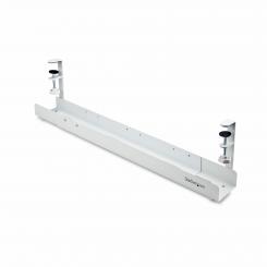 StarTech.com Bandeja Gestionador de Cables Negro - Soporte de Regleta - para Debajo del Escritorio - Ajustable en Longitud - Fijación con Mordaza - Instalación sin Perforaciónes - Blanco