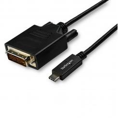 StarTech.com Cable Adaptador de 3m USB-C a DVI 1920 x 1200 - Negro - Cable USB Tipo C a DVI - Cable Conversor de Vídeo USBC