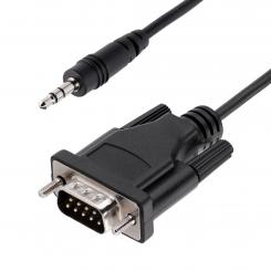 StarTech.com Cable de 1m Serie DB9 a 3,5mm para la Configuración de Dispositivos Serie - Cable RS232 DB9 macho a 3,5 mm para Calibrar Dispositivos a Través de la Toma de Audio