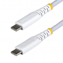 StarTech.com Cable de Carga USB-C Trenzado de TPE y Nailon de 30cm - Cable Cargador USB Tipo C - - Cable Cargador para Portátil o Tablet - Cable de Servicio Pesado - USB 2.0 - PD 60W 3A - Blanco