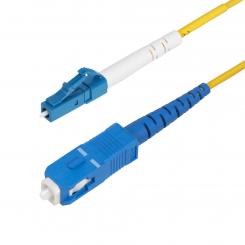 StarTech.com Cable de Fibra Óptica Simplex LC a SC (UPC) OS2 Monomodo de 2m - 9/125µm - 40G/100G - Resistente a Dobleces - Low Insertion Loss - Cable LSZH - Cable de Parcheo de Fibra