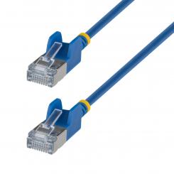 StarTech.com Cable Ethernet CAT6a Ultra Delgado de 15cm Azul - Cable de Red Snagless RJ45 FTP con Alambre de Cobre Puro 34AWG - Latiguillo de Red - Probado con Canal Fluke