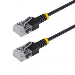 StarTech.com Cable Ethernet CAT6a Ultra Delgado de 1,5m Negro - Cable de Red Snagless RJ45 UTP con Alambre de Cobre Puro 34AWG - Latiguillo de Red - Probado con Canal Fluke