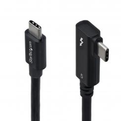 StarTech.com Cable Thunderbolt 5 Acodado a la Derecha 80cm - 80Gbps/120Gbps - 8K60 - PD240W - Cable Thunderbolt Certificado en Ángulo a la Derecha - Compatible con Thunderbolt 4/USB4/USB-C/USB Tipo C
