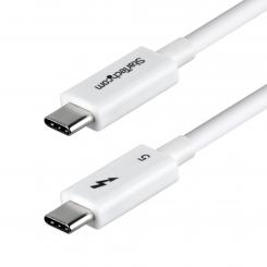 StarTech.com Cable Thunderbolt 5 Certificado de 80cm - 80Gbps/120Gbps - 8K60Hz - PD 240W - Cable Thunderbolt Certificado - Compatible con Thunderbolt 4/USB4/USB-C/USB Tipo C - Blanco