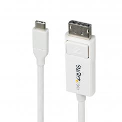 StarTech.com Cable USB C a DisplayPort 1.2 4K 60Hz de 2m - Adaptador de Vídeo Bidireccional DP a USB Tipo C - HDR - Compatible con Thunderbolt - Blanco