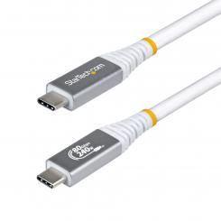 StarTech.com Cable USB4 1,5m - Cable USB-C Certificado USB-IF - 80Gbps - Cable USB Tipo C - PD de 240W - 8K120/4K240 - DP 2.1 - DP80 - Recubrimiento de TPE - Compatible con Thunderbolt - Blanco