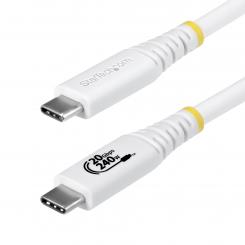 StarTech.com Cable USB4 2m - Cable USB-C Certificado USB-IF - 20Gbps - PD 240W EPR - 4K120 - DP 1.4 - Cable USB Tipo C - Recubrimiento de TPE - Blanco