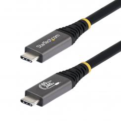 StarTech.com Cable USB4 50cm - Cable USB-C Certificado USB-IF - 80Gbps - Cable USB Tipo C - PD de 240W - 8K120/4K240 - DP 2.1 - DP80 - Recubrimiento de TPE - Compatible con Thunderbolt - Negro