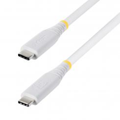 StarTech.com Cable USB4 de 1m USB-C - Cable USB Tipo C - Cable DP 2.1 - DP40 - Certificado USB-IF - Compatible con Thunderbolt 4 40Gbps - 8K60Hz/4K240Hz - PD de 240W - Recubrimiento de TPE - Blanco