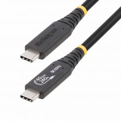 StarTech.com Cable USB4 de 50cm - Cable USB Tipo C Certificado USB-IF - Cable USB-C de 40G - PD 3.1 EPR de 240W - 8K 60Hz - Compatible con Puertos Thunderbolt/USB 3.2