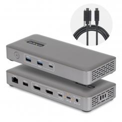 StarTech.com Docking Station USB4 USB-C Universal sin Controladores de 2 Monitores para macOS/Windows - con Carga de 100W para Portátiles y Red Ethernet de 2,5GbE