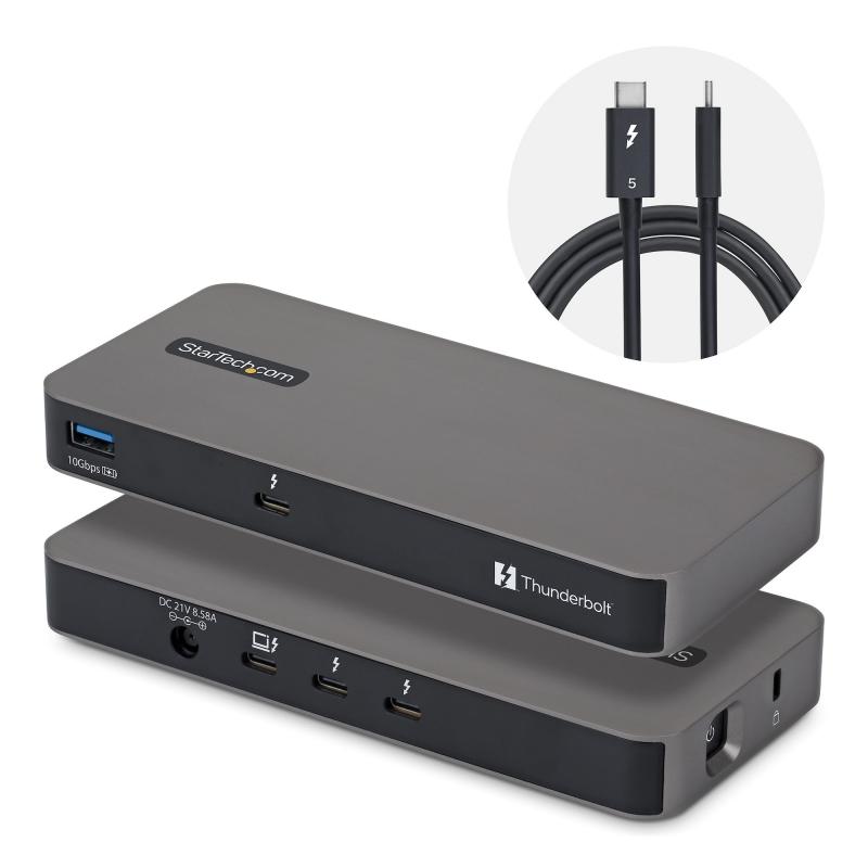 startechcom-hub-thunderbolttrade-5-de-4-puertos-con-kvm-thunderbolt-share-80-120gbps-multipantallas-8k-pd-140w-usb-a-10gbps-tb4-y-usb4-para-macbook-m4-pro-m4-max-m5