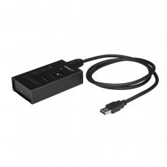 StarTech.com Hub USB 3.0 de 4 Puertos - Ladrón USB Tipo-A a 1x USB-C y 3x USB-A - Hub Comercial USB de Metal - USB 3.1/3.2 Gen 1 SuperSpeed de 5Gbps - Autoalimentado - de Carga Rápida BC 1.2 - Resistente/Instalable