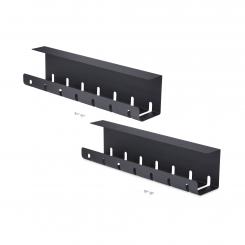 StarTech.com Paquete de 2 - Bandeja de Gestión de Cables para Debajo del Escritorio - Longitud de 53cm por Bandeja - Administrador de Cableado de Ranuras - Instalación por Tornillos - Negro - TAA