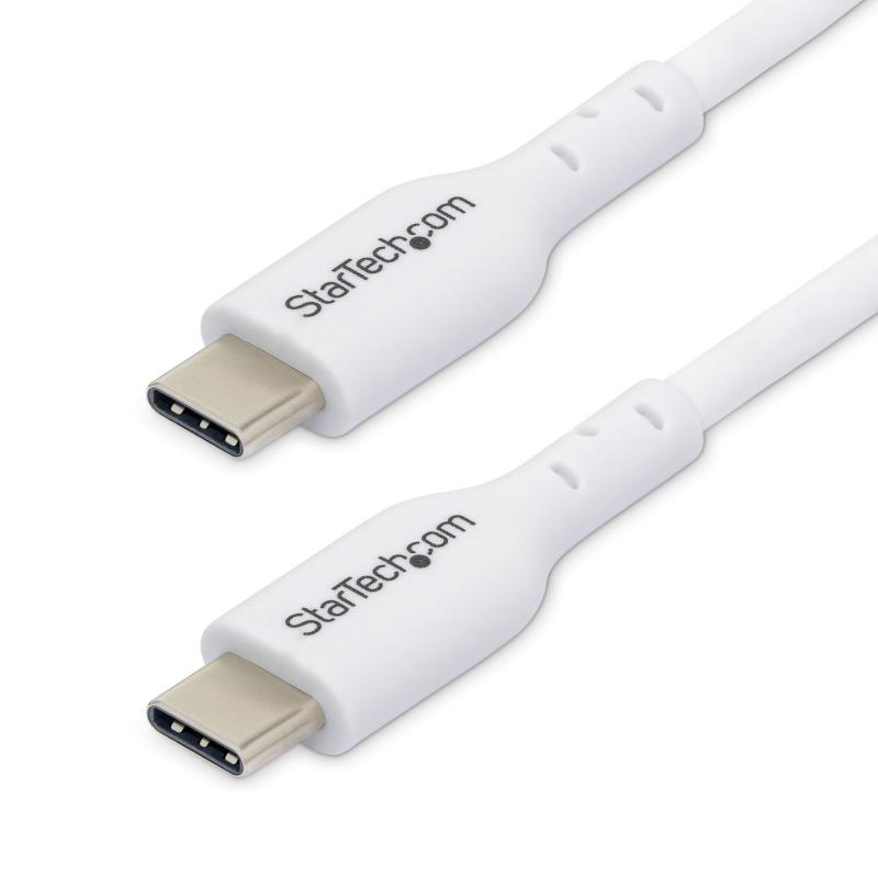 startechcom-paquete-de-2-cables-usb-c-de-carga-de-1m-cable-usb-tipo-c-cargador-para-portatiles-usb-20-pd-60w-3a-recubrimiento-de-tpe-blanco-para-macbook-air-iphone-16-pro-max-15
