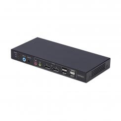 StarTech.com Switch KVM DisplayPort de 2 Puertos y 2 Pantallas - Conmutador KVM con Hub USB de 4 Puertos - con Matriz de Vídeo Dual View - 4K60Hz - Conmutado por Teclas de Acceso Rápido - DP 1.2 - TAA