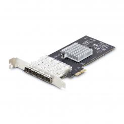 StarTech.com Tarjeta PCIe 2.1x2 (Compatible con x4, x8 y x16) de Red de Fibra Óptica/Cobre Ethernet 1Gb SFP de 4 Puertos - Chipset Controlador Intel I350-AM4 - 1000BASE/Fibra Óptica - Windows o Linux