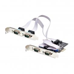 StarTech.com Tarjeta Serie PCI Express de 4 Puertos DB9 - Serial RS232/RS422/RS485 - TAA - UART 16C1050 - ESD de Nivel 4 - con Brackets de Perfil Bajo - Windows Linux