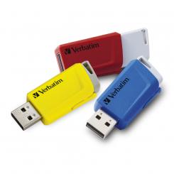 Verbatim Store 'n' Click - Unidad USB 3.2 GEN1 - 3x16 GB, Rojo/Azul/Amarillo